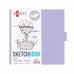 Скетчбук SANTI 743501 тв.обкл. PU 15х15см,  80арк. 110г/м, фіолетовий з карманом (для графіки) /743501/