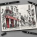 Скетчбук SANTI 743501 тв.обкл. PU 15х15см,  80арк. 110г/м, фіолетовий з карманом (для графіки) /743501/