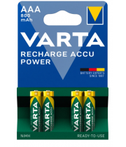Акумулятор VARTA AAA HR03  800 mAh Recharge Accu Power  4шт/упак. (ціна за уп)
