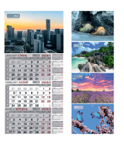 Календар настінний квартальний BUROMAX 2106 (1 пружина) 2026р. (20) /BM.2106/