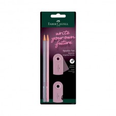 Олівець графітовий Faber-Castell 218480 GRIP Sparkle Rose Shadows 2шт+ластик+чинка /218480/