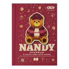 Блокнот ZiBi KIDS Line А6 тв. пал. 64арк. BEAR TOY 12721-13 бордовий (клітинка) (20) /ZB.12721-13/