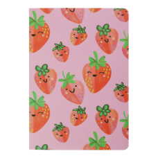 Блокнот BUROMAX А5 32арк. FRUITS 24822103-29 малиновий, обкладинка прошита (клітинка) (12) /BM.24822103-29/