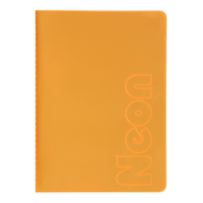 Блокнот BUROMAX А5 пласт. обкл. 80арк. NEON 24822180-11 помаранчевий (зшита обкладинка)(клітинка) (6) /BM.24822180-11/