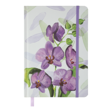 Блокнот BUROMAX А5 96арк. ORCHID 255119-39 лавандовий, тв.лам.обкл., на гумці, крем.папір (6) /BM.255119-39/