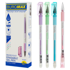 Ручка гелева BUROMAX 8310-01 0,5мм "пиши-стирай" STUDY синя (12) /BM.8310-01/