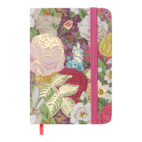 Блокнот BUROMAX А7 80арк. ROSE 257103-10 рожевий, тв.лам.обкл., на гумці, крем.папір (24) /BM.257103-10/