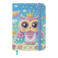 Блокнот ZiBi KIDS Line А7 тв. пал. 80арк. OWL 117102 блакитний, на гумці, крем.папір (клітинка) (24) /ZB.117102/