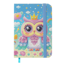 Блокнот ZiBi KIDS Line А7 тв. пал. 80арк. OWL 117102 блакитний, на гумці, крем.папір (клітинка) (24) /ZB.117102/