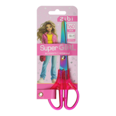 Ножиці дитячі ZiBi 5023 SUPER GIRL 160мм пласт. ручки, рожеві (12) /ZB.5023/