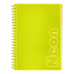 Книга канц. на спір. А4 120арк. # офс. BUROMAX NEON, пласт.обкл. з розділ. та перфорацією, жовта /BM.24349911-08/