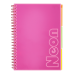 Книга канц. на спір. А4 120арк. # офс. BUROMAX NEON, пласт.обкл. з розділ. та перфорацією, рожева /BM.24349911-10/