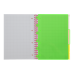 Книга канц. на спір. А4 120арк. # офс. BUROMAX NEON, пласт.обкл. з розділ. та перфорацією, рожева /BM.24349911-10/