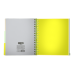 Блокнот BUROMAX B5 на спір. пласт. обкл. з розділ. та перф. 120арк. NEON жовтий /BM.24359911-08/