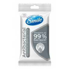 Серветки вологі Smile 15шт. Антибактеріальні (52)