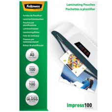 Плівка для ламінування глянсова 100мкм А5, 100шт. Fellowes 53510