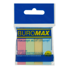 Стікер-закладки BUROMAX 51*12мм 4х100арк. 2306-99 паперові, пастель /BM.2306-99/
