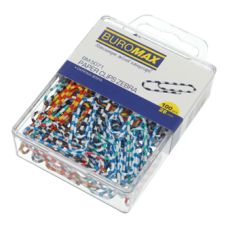 Скріпки 28мм BUROMAX 5071 кольорові "зебра" 100шт. пласт.уп., /BM.5071/
