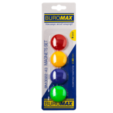 Магніти BUROMAX 4шт. 3см 0022-43 (12) /BM.0022-43/