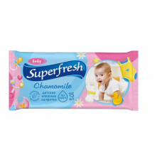 Серветки вологі Super Fresh  15шт. Дитячі з ромашкою (120)