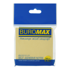 Стікери BUROMAX 76*76 100арк 2312-01 жовті (12), /BM.2312-01/