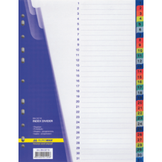 Розділювачі А4, №1-31, BUROMAX 3216 кольор. (120), /BM.3216/