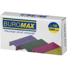 Скоба №10, BUROMAX 4421 кольорова (1000шт.) (10/1000), /BM.4421/