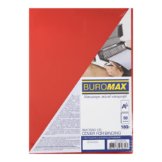Обкладинка пласт. BUROMAX (50шт.) 180мкм А4 червона 0560-05, /BM.0560-05/