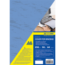 Обкладинка картон. BUROMAX (50шт.) А4 синя під шкіру 0580-02, /BM.0580-02/