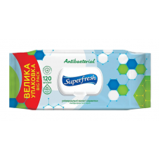 Серветки вологі Super Fresh 120шт. Антибактеріальні з клапаном (9)