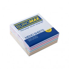 Папір для нотаток кольор. BUROMAX 8*8*3см 400арк. скл. ЗЕБРА 2252 (72) /ВМ.2252/