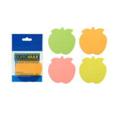 Стікери BUROMAX Яблуко 50арк 2360-99 неон асорті (12) /BM.2360-99/