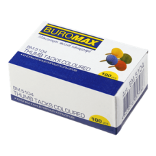 Кнопки BUROMAX 5104 кольорові 100шт (10), /BM.5104/