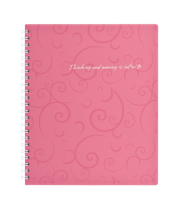 Блокнот BUROMAX В5 на спір. пласт. обкл. 80арк. Barocco 2419-610 рожевий (5) /BM.2419-610/