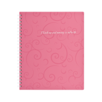 Блокнот BUROMAX В5 на спір. пласт. обкл. 80арк. Barocco 2419-610 рожевий (5) /BM.2419-610/