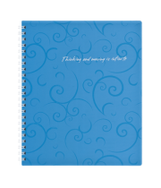 Блокнот BUROMAX В5 на спір. пласт. обкл. 80арк. Barocco 2419-614 блакитний (5) /BM.2419-614/