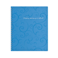 Блокнот BUROMAX В5 на спір. пласт. обкл. 80арк. Barocco 2419-614 блакитний (5) /BM.2419-614/