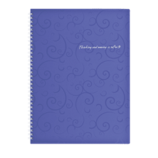 Книга канц. на спіралі  А4  80арк # офс. BUROMAX Barocco 2446-607 фіолетова, пластик. обкл. /BM.2446-607/