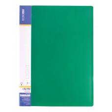 Папка 1 притиск ECONOMIX 31202-04 пластик. з карм. зелена (20) /E31202-04/