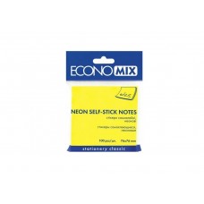 Стікери ECONOMIX  75*75 100арк 20932 паст. жовті (24) /E20932/