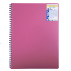 Книга канц. на спіралі  А4  80арк. # офс. BUROMAX Classic 2446-005 червона, пластик. обкл. /BM.2446-005/