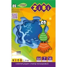 Папір кольоровий А4 14арк 7кольорів ZiBi KIDS Line 1901 /ZB.1901/
