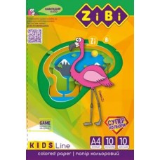 Папір кольоровий А4 10арк 10кольорів ZiBi KIDS Line 1908 (6 станд. + 4 неон. кольорів) /ZB.1908/