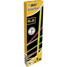 Олівець графітовий BIC Evolution Fluo HB, пластиковий неоновий (12) /bc940757/