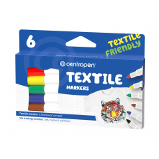 Фломастери CENTROPEN Textile  6кол. 2739 2мм для тканини /2739.6/