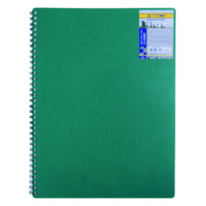 Книга канц. на спіралі  А4  80арк. # офс. BUROMAX Classic 2446-004 зелена, пласт. обкл. /BM.2446-004/