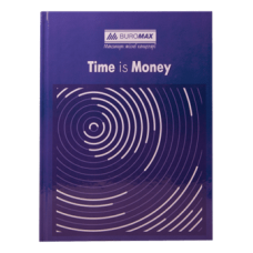 Книга канц. тв.пал. А4  96арк # офс. BUROMAX 2400-102 Time is money, синя (8) /BM.2400-102/