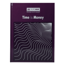 Книга канц. тв.пал. А4  96арк # офс. BUROMAX 2400-107 Time is money, фіолетова (8) /BM.2400-107/