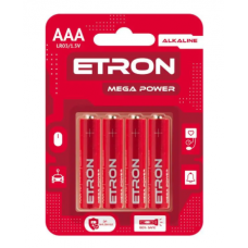 Батарейка ETRON AАА LR03 Mega Power  4шт/упак. плівка (ціна за уп)