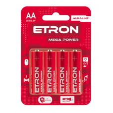 Батарейка ETRON AА LR6 Mega Power  4шт/упак (ціна за уп)